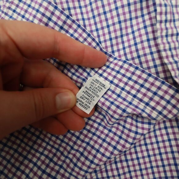 Polo Ralph Lauren Vintage Men's Stanton Purple Plaid Button Up Shirt size Large - Picture 7 of 9